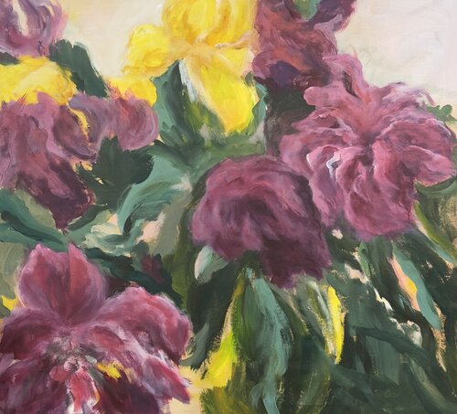 Peonies Tired of Light by Iryna Bondar, Painting for Sale on Select