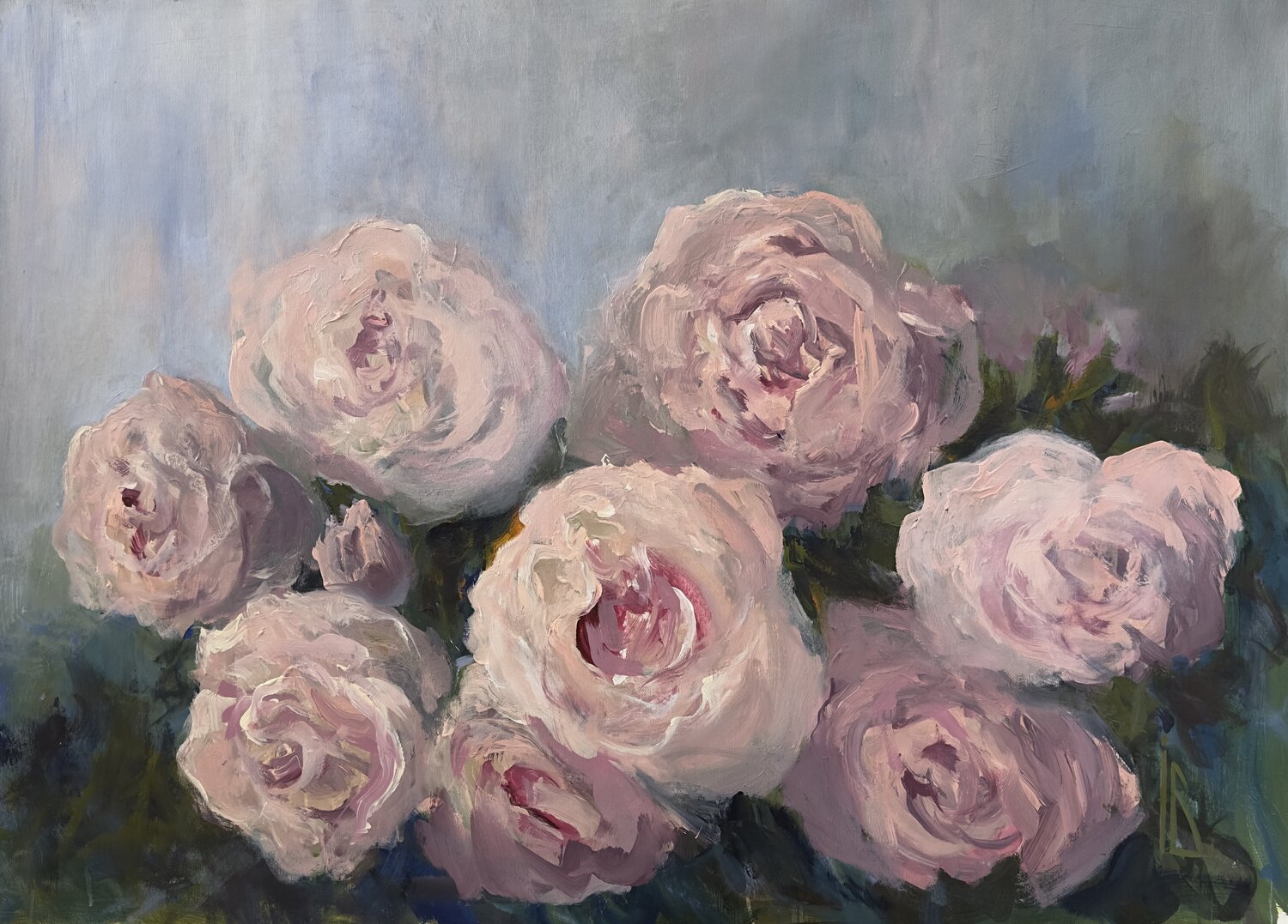 Roses from the Mist Iryna Bondar Original painting for sale