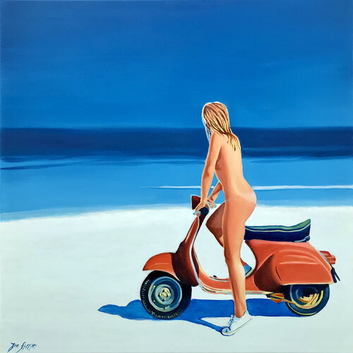 Sur ma Vespa je suis bien... by Joe AME, Painting for Sale on Select