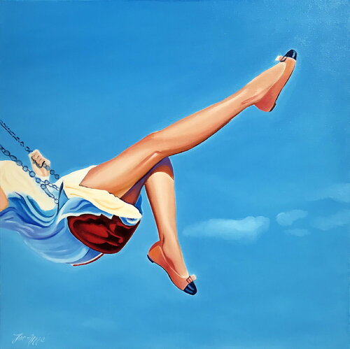L'escarpolette moderne... by Joe AME, Painting for Sale on Select