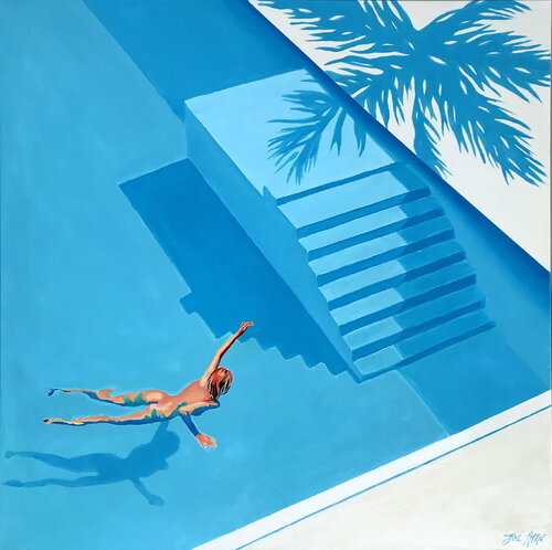 Swimmin' pool...#200702 by Joe AME, Painting for Sale on Select