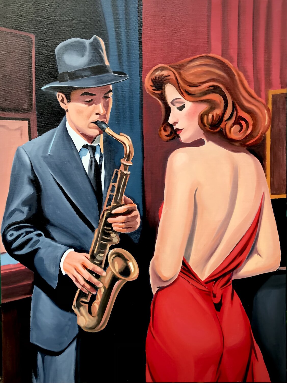 The shadow of your smile... Joe AME Original painting for sale