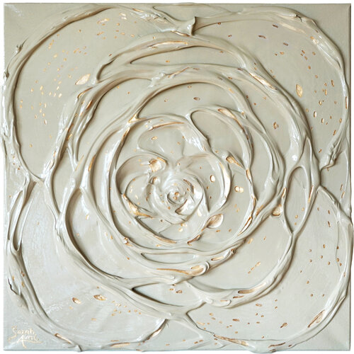 Little Greige Rose with a Touch of Silver I. by Sarah I. Avni, Painting for Sale on Select