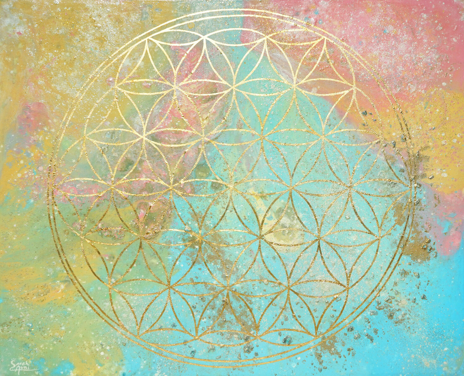 Flower of Life XII. Sarah I. Avni Original painting for sale