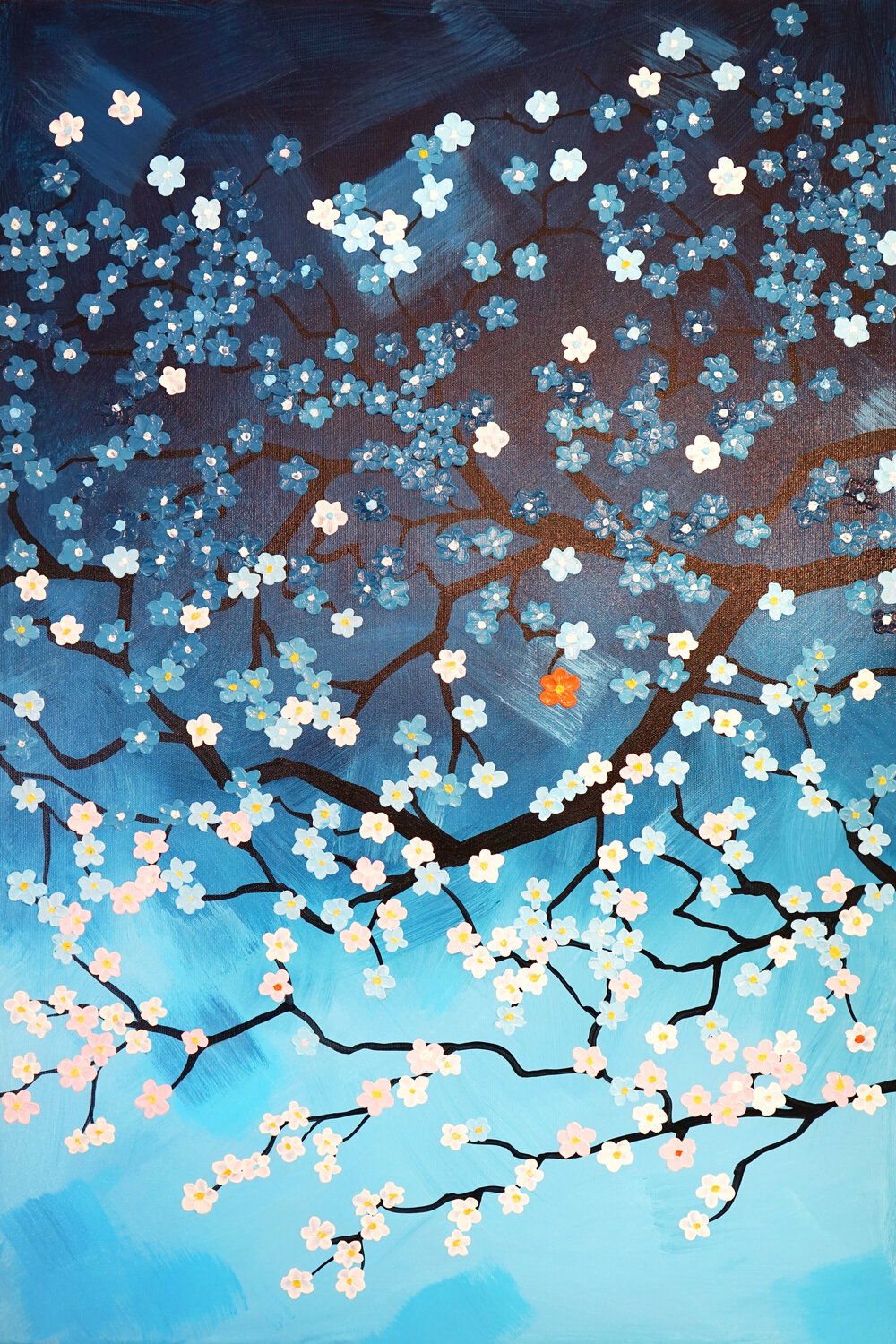 Cherry Blossom 5. Sarah I. Avni Original painting for sale