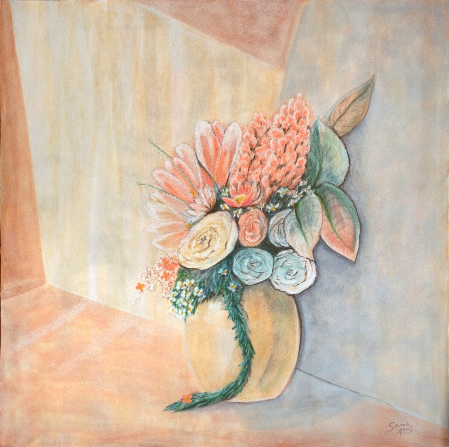 Les Fleurs 1. Sarah I. Avni Original painting for sale