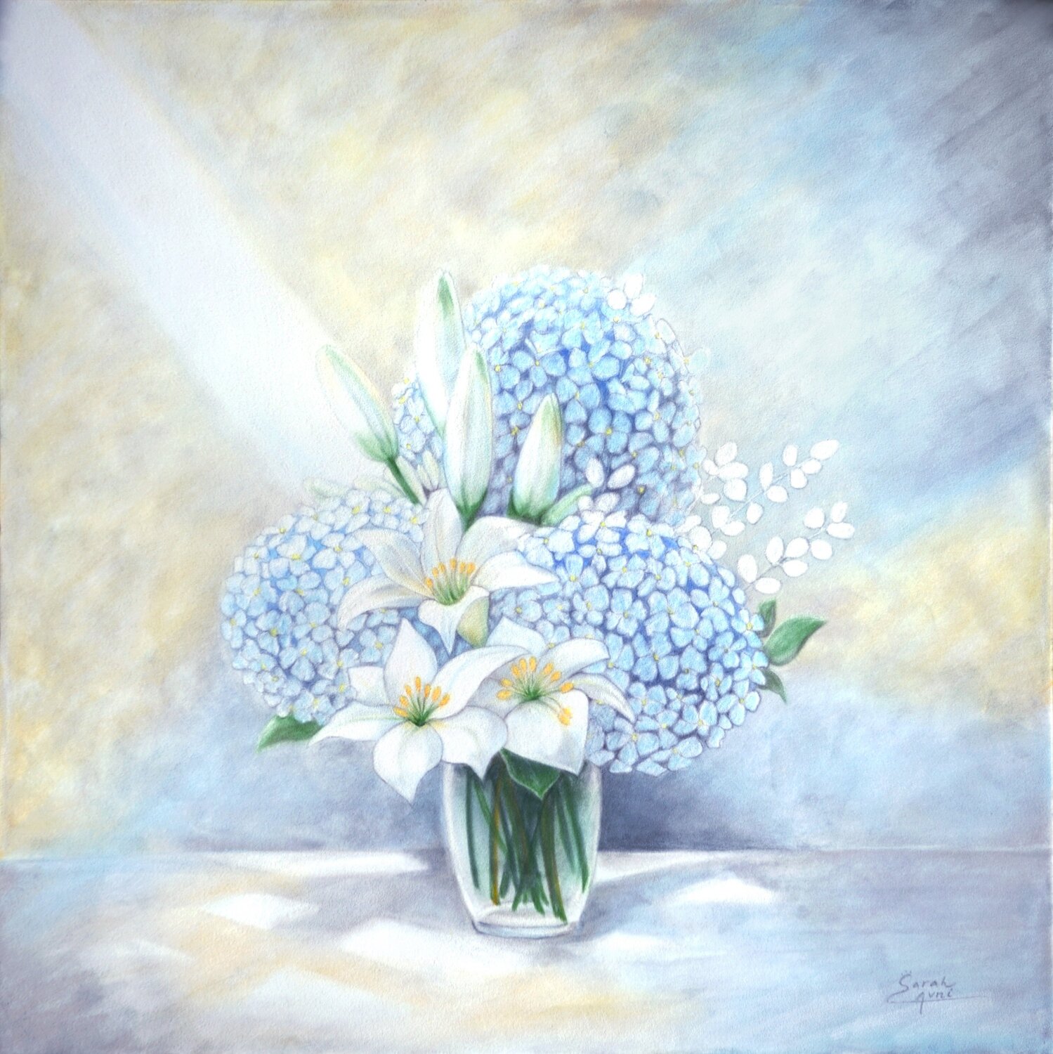 Les Fleurs 2. Sarah I. Avni Originalgemälde zu verkaufen