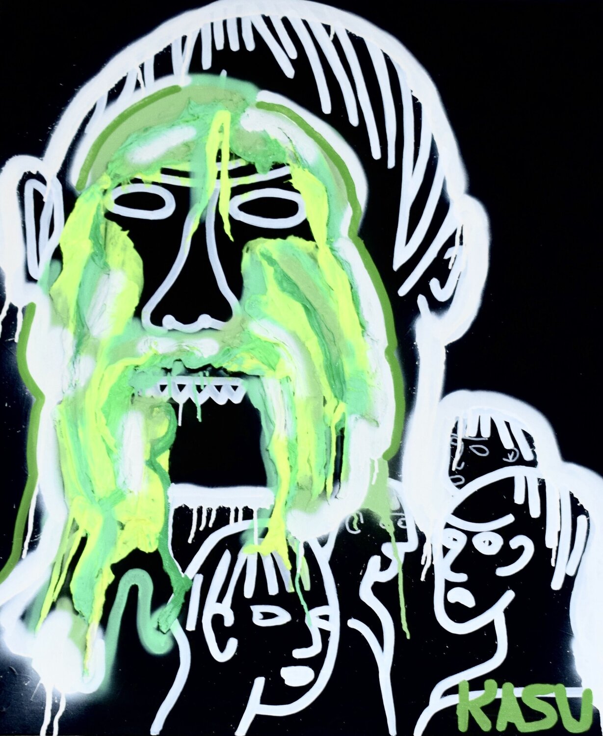Wipe the slime of your face Helena Kaschurow Original painting for sale