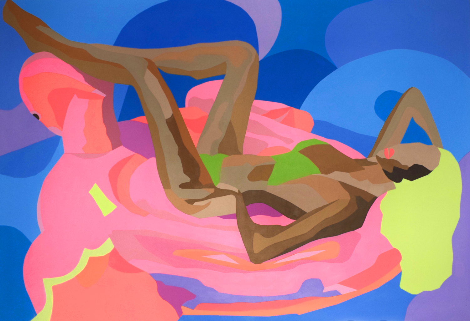 The pink flamingo Helena Kaschurow Original painting for sale