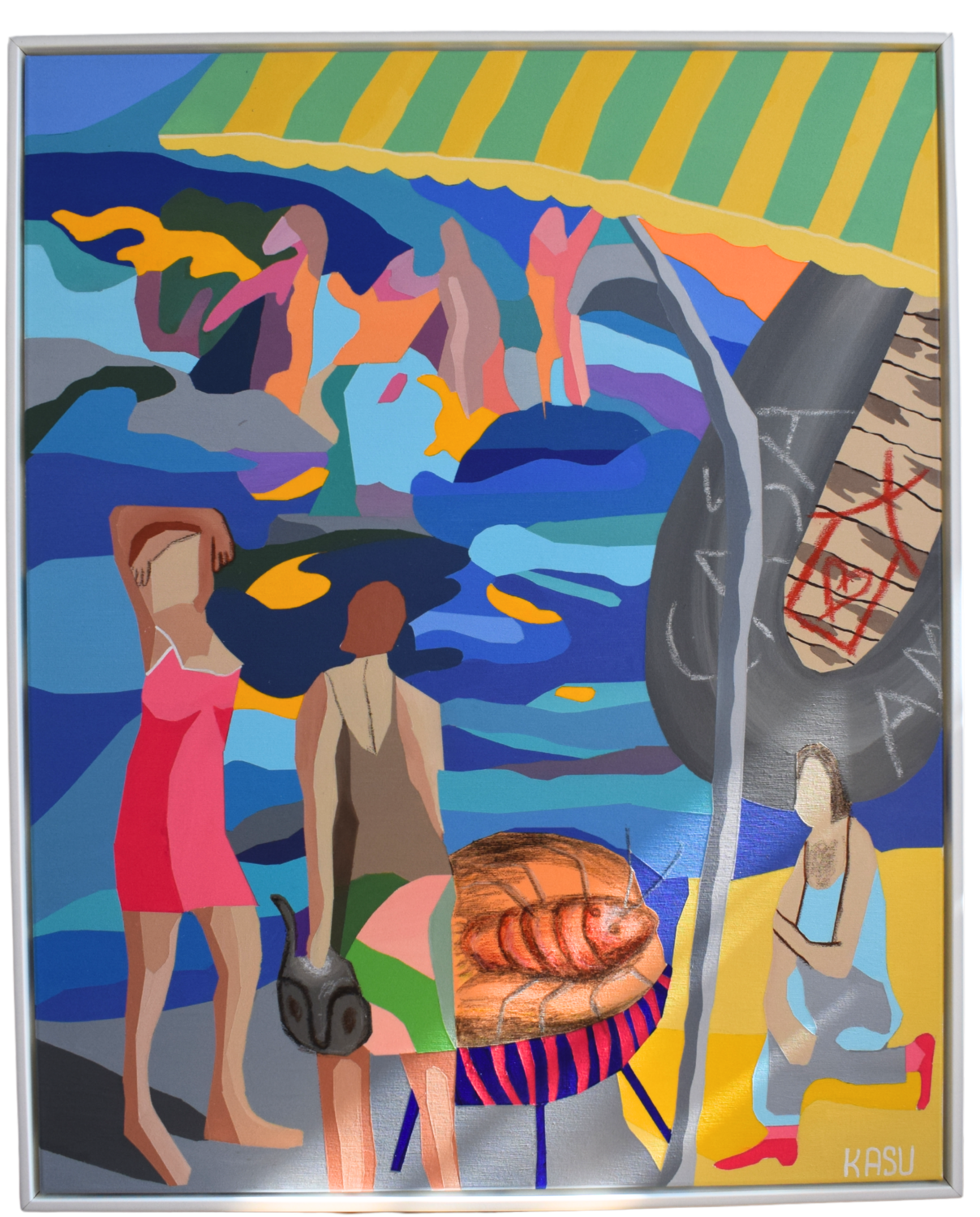 A day in ST TROPEZ Helena Kaschurow Original painting for sale