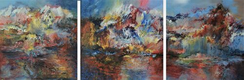 Anamnesis VII Frieze, Triptych by Ernestine Tahedl, Painting for Sale on Select