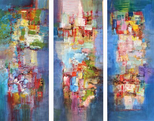 R. Strauss, Four last Songs, September, Triptych by Ernestine Tahedl, Painting for Sale on Select