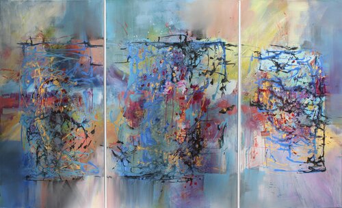 J.S. Bach, Christmas Oratorio, Triptych by Ernestine Tahedl, Painting for Sale on Select