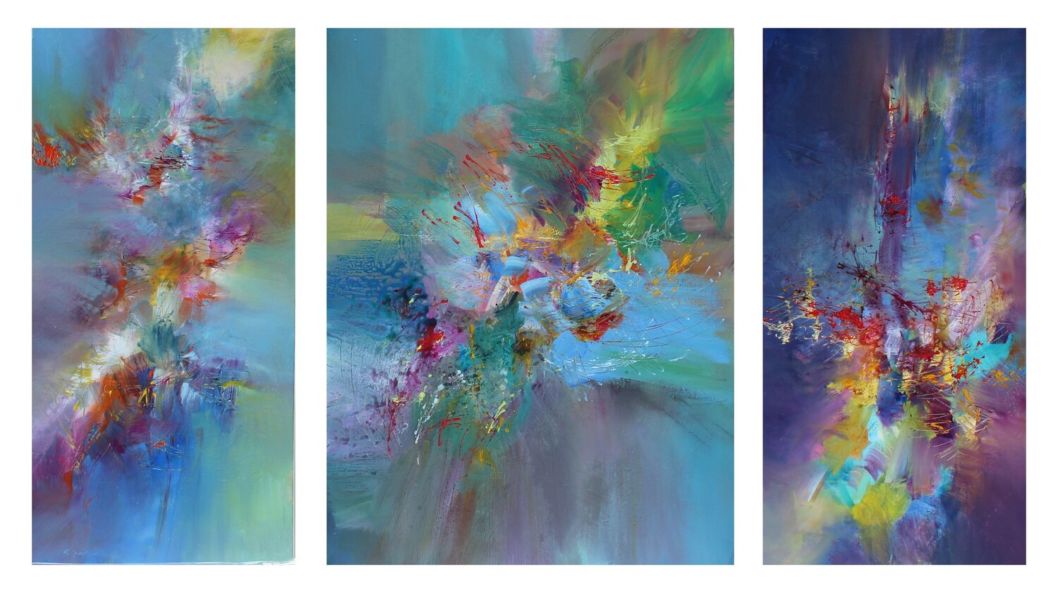 D. Shostakovitch, Symphony No.4, Triptych Ernestine Tahedl Original painting for sale