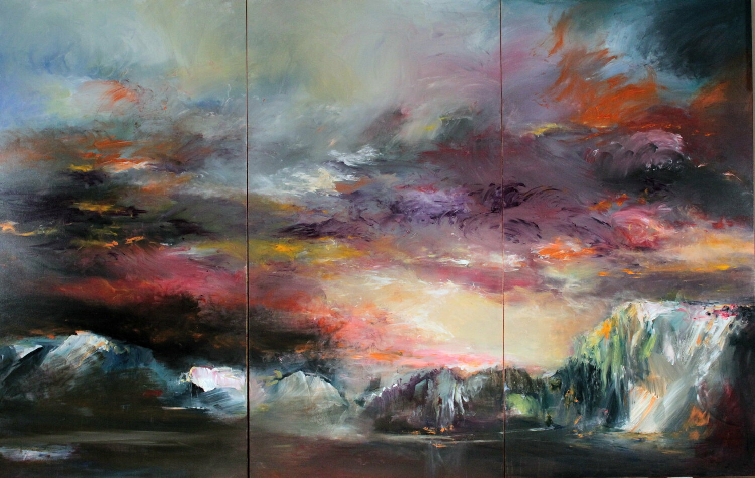 Energico, Triptych Ernestine Tahedl Original painting for sale