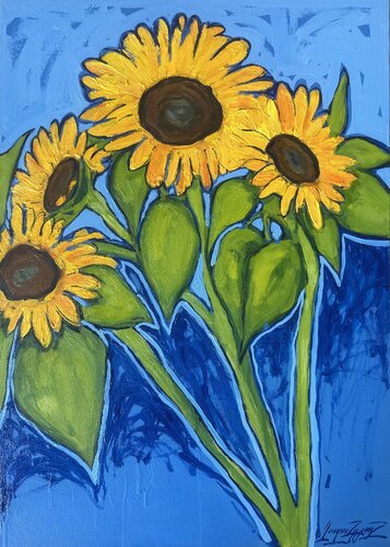 Sunflowers by Gayane Ghazanchyan, Painting for Sale on Select
