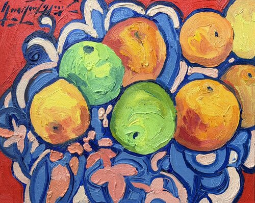 Summer fruits on the carpet by Gayane Ghazanchyan, Painting for Sale on Select