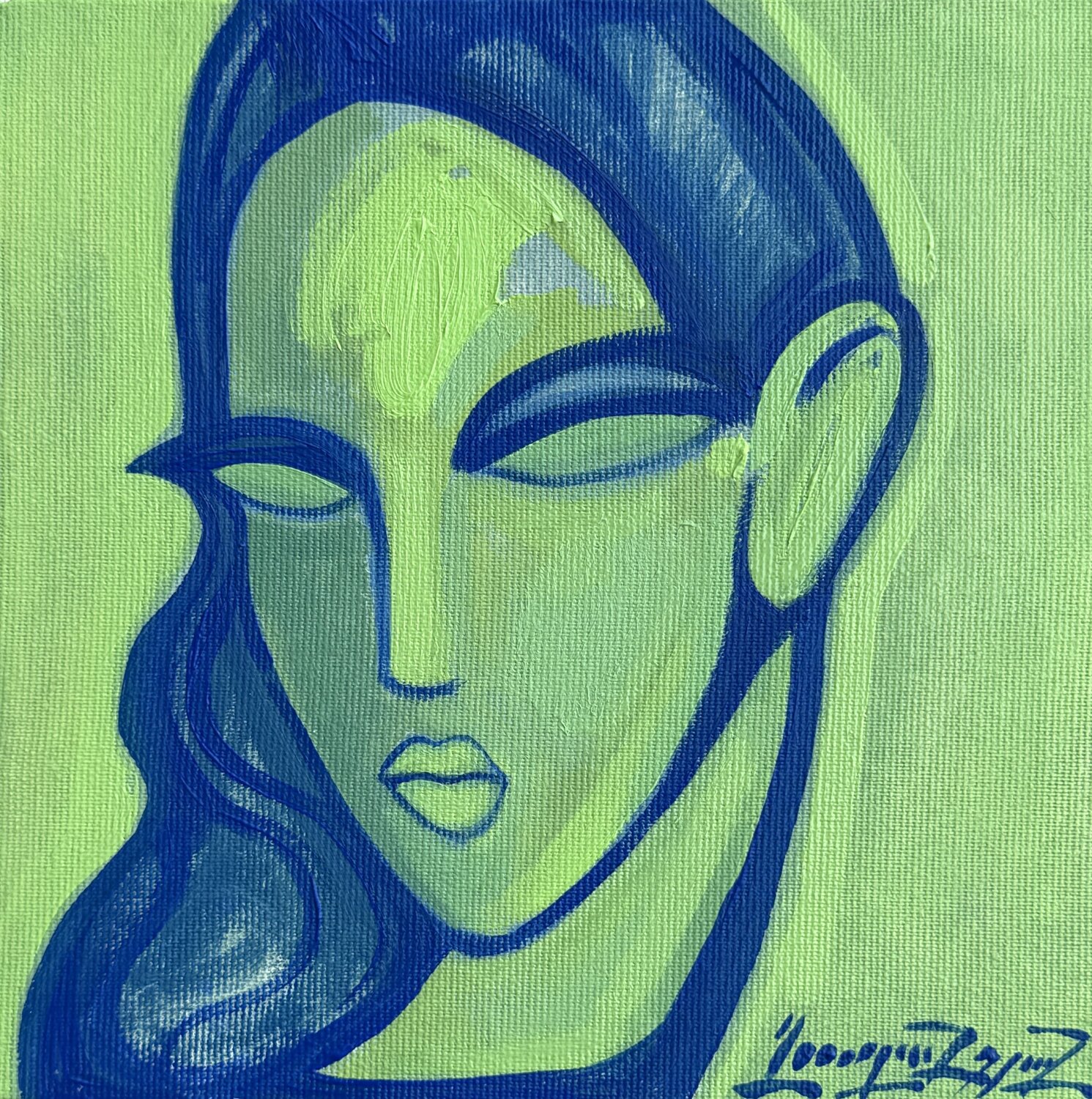 Girl in green light Gayane Ghazanchyan Original painting for sale