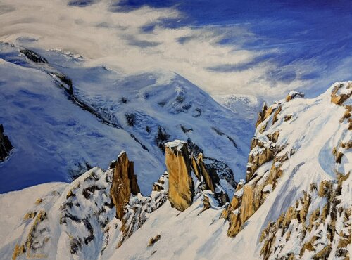 Cosmiques Ridge(Mont Blanc) by Iurii Zaika, Painting for Sale on Select