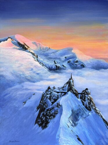 Aiguille du Midi and Mont Blanc by Iurii Zaika, Painting for Sale on Select
