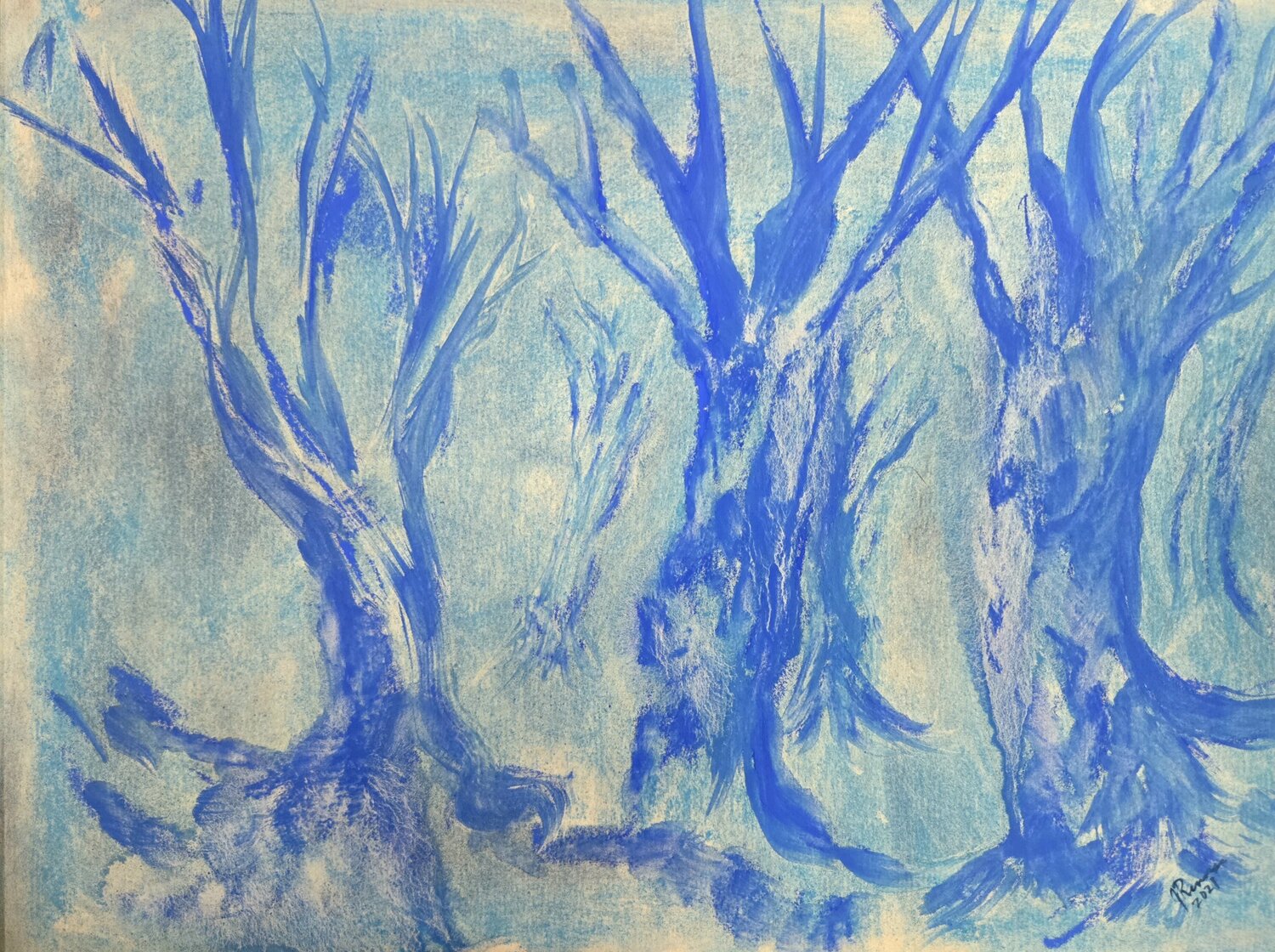 Blue Trees Joann Renner Original painting for sale