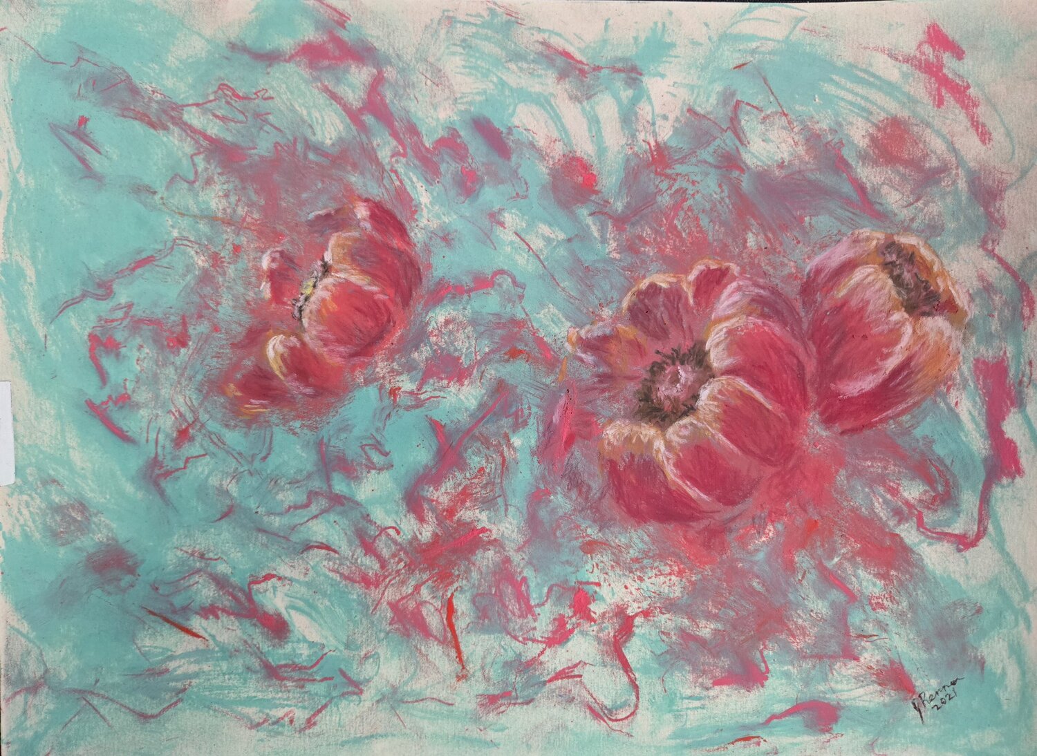 Popping Poppies Joann Renner Original painting for sale