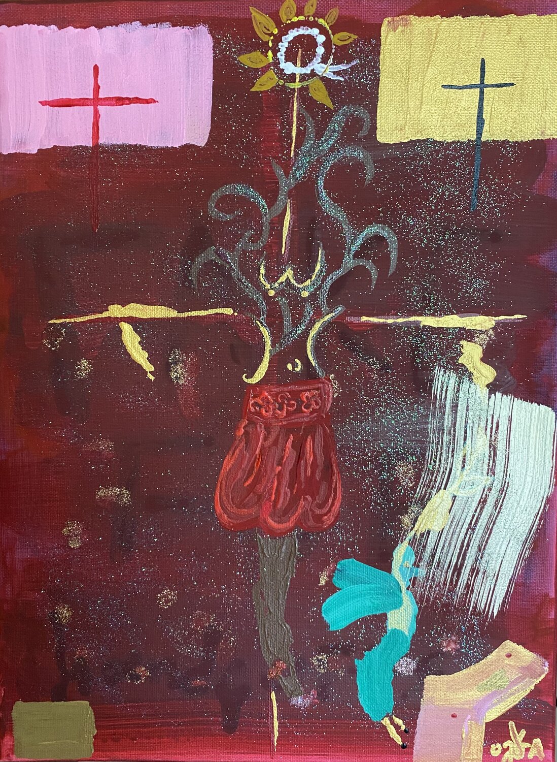Maria, La Marie, The Earth, La Terre OLGA γ Original painting for sale