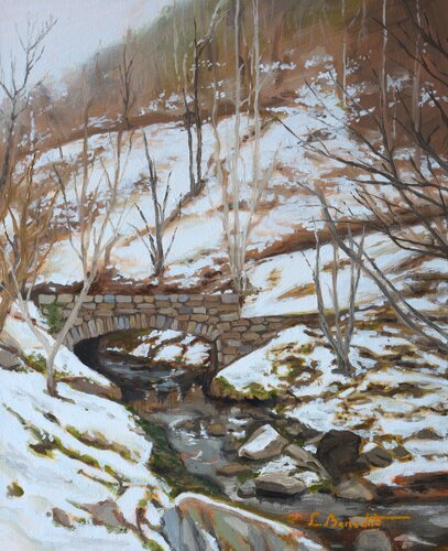 El puente de Setcases by Laura Benedito Bernat, Painting for Sale on Select