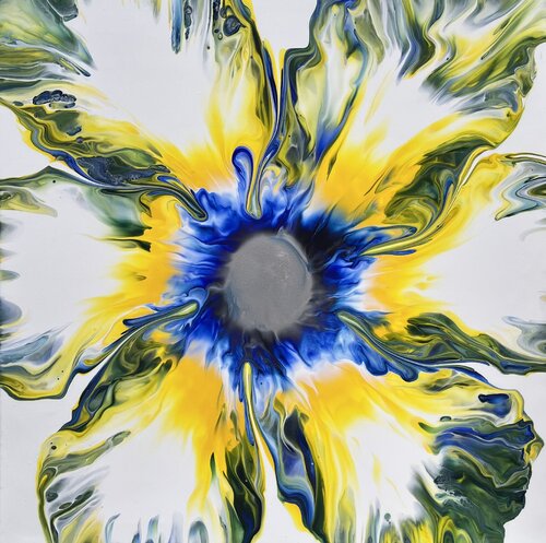 Azul Anemone by Dominique Ludmann, Painting for Sale on Select