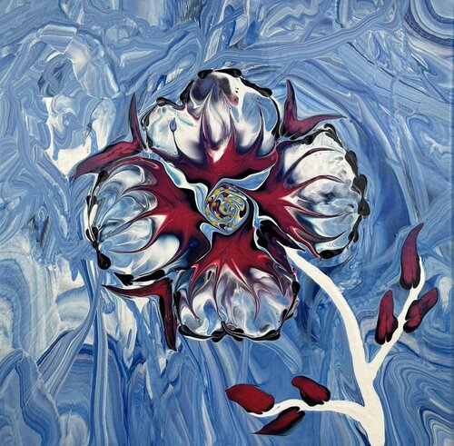 Crimson Tide Bloom by Dominique Ludmann, Painting for Sale on Select