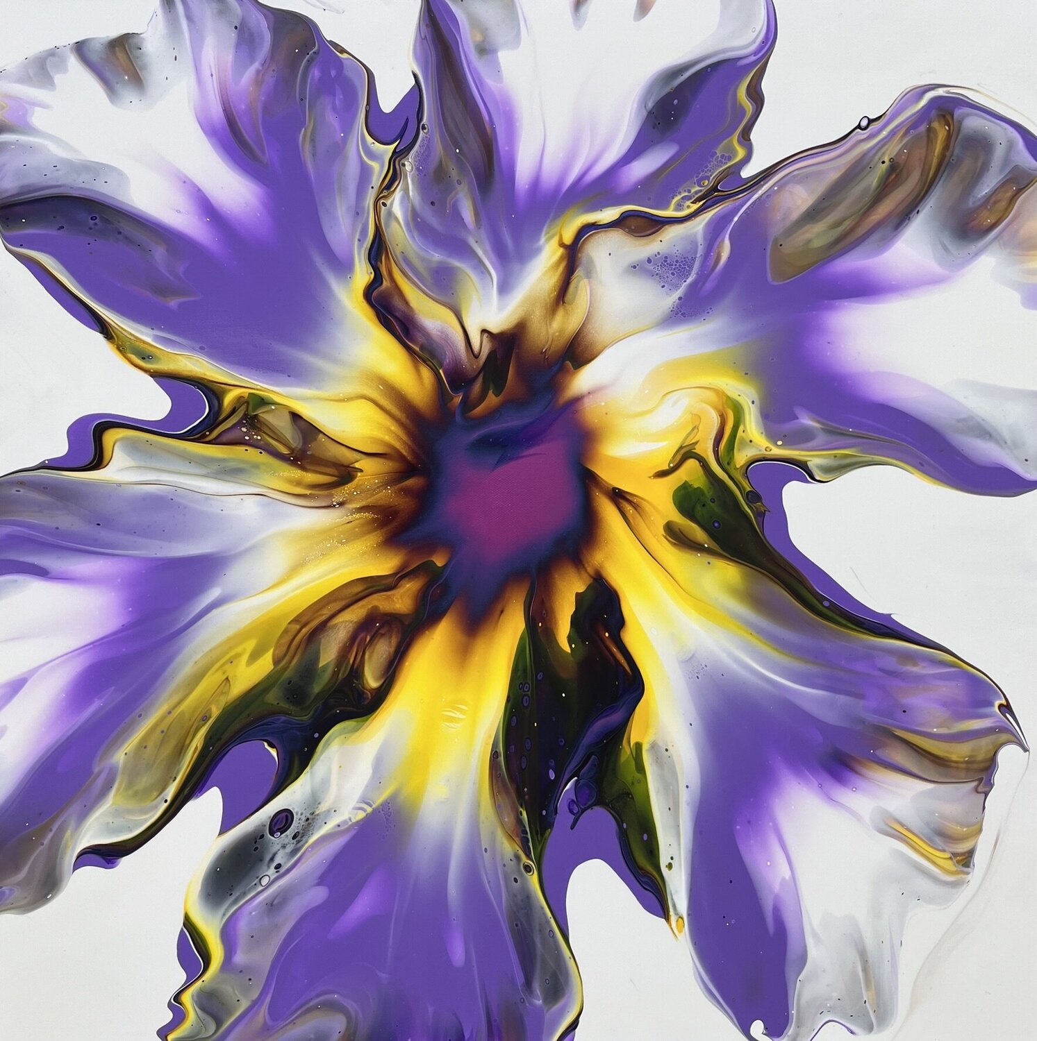 Purple Aster Dominique Ludmann Original painting for sale