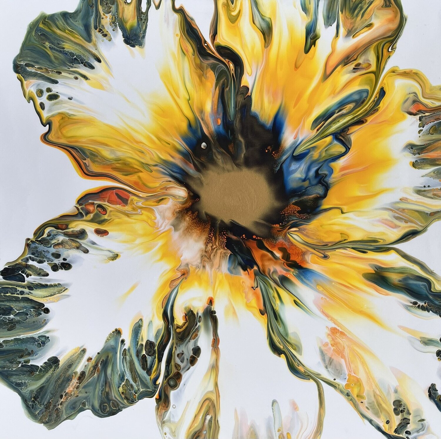 Yellow Bupleurum Dominique Ludmann Original painting for sale