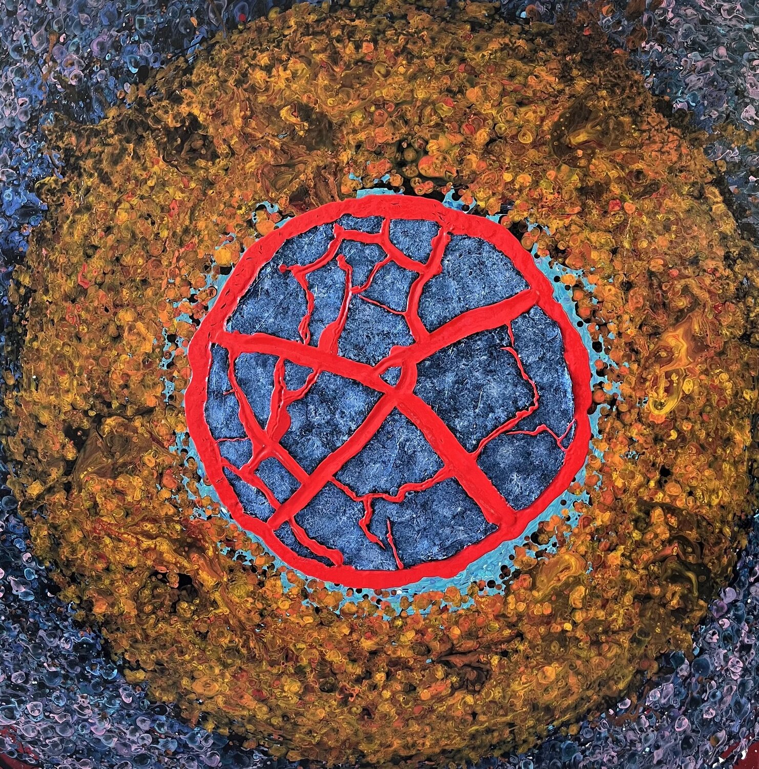 Irisa rouge Dominique Ludmann Original painting for sale