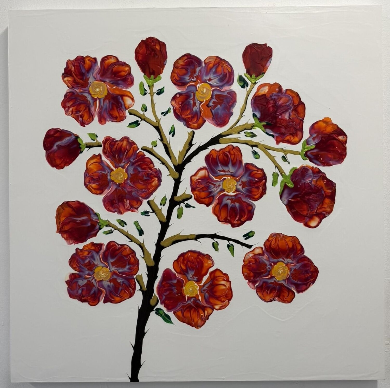Ember Blossoms Dominique Ludmann Original painting for sale