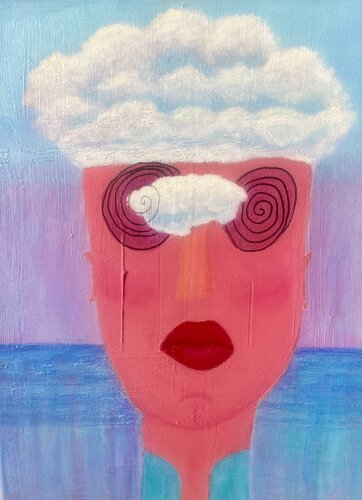 En las nubes by Alejandra Patricia, Painting for Sale on Select