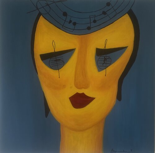 Orchestrating the Universe in Silence by Alejandra Patricia, Painting for Sale on Select