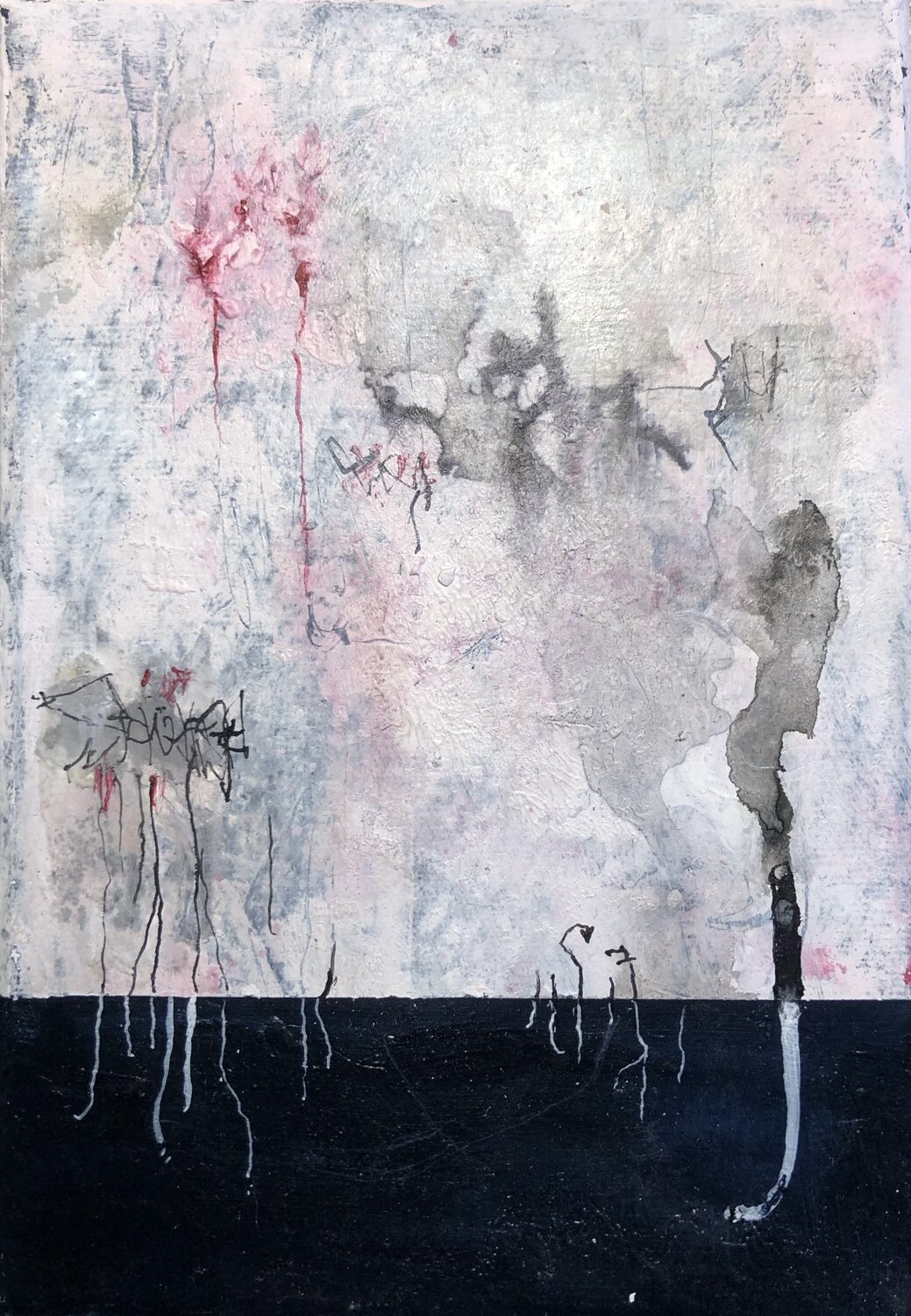 White Coal n.1 (Miniature) Michail Fotopoulos Original painting for sale