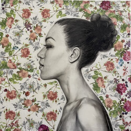 Girls and roses by Marina Popkova-Sologub, Painting for Sale on Select