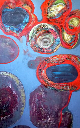 FLOWERS IN CARRARA STONES by Martyna Kliszewska, Painting for Sale on Select