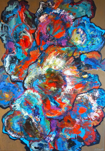 ROZETY PURPUROWE / THE PURPLE ROSETTES by Martyna Kliszewska, Painting for Sale on Select