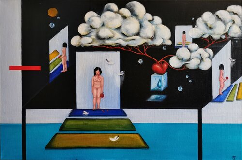 Im Mittelpunkt by Franca Ze, Painting for Sale on Select