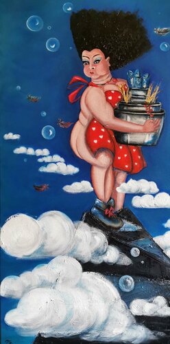 Aber bitte "Al dente" a. d. R. "WeibsBild" by Franca Ze, Painting for Sale on Select