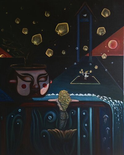 "Hoffnung" a. d. Reihe WELTEN by Franca Ze, Painting for Sale on Select