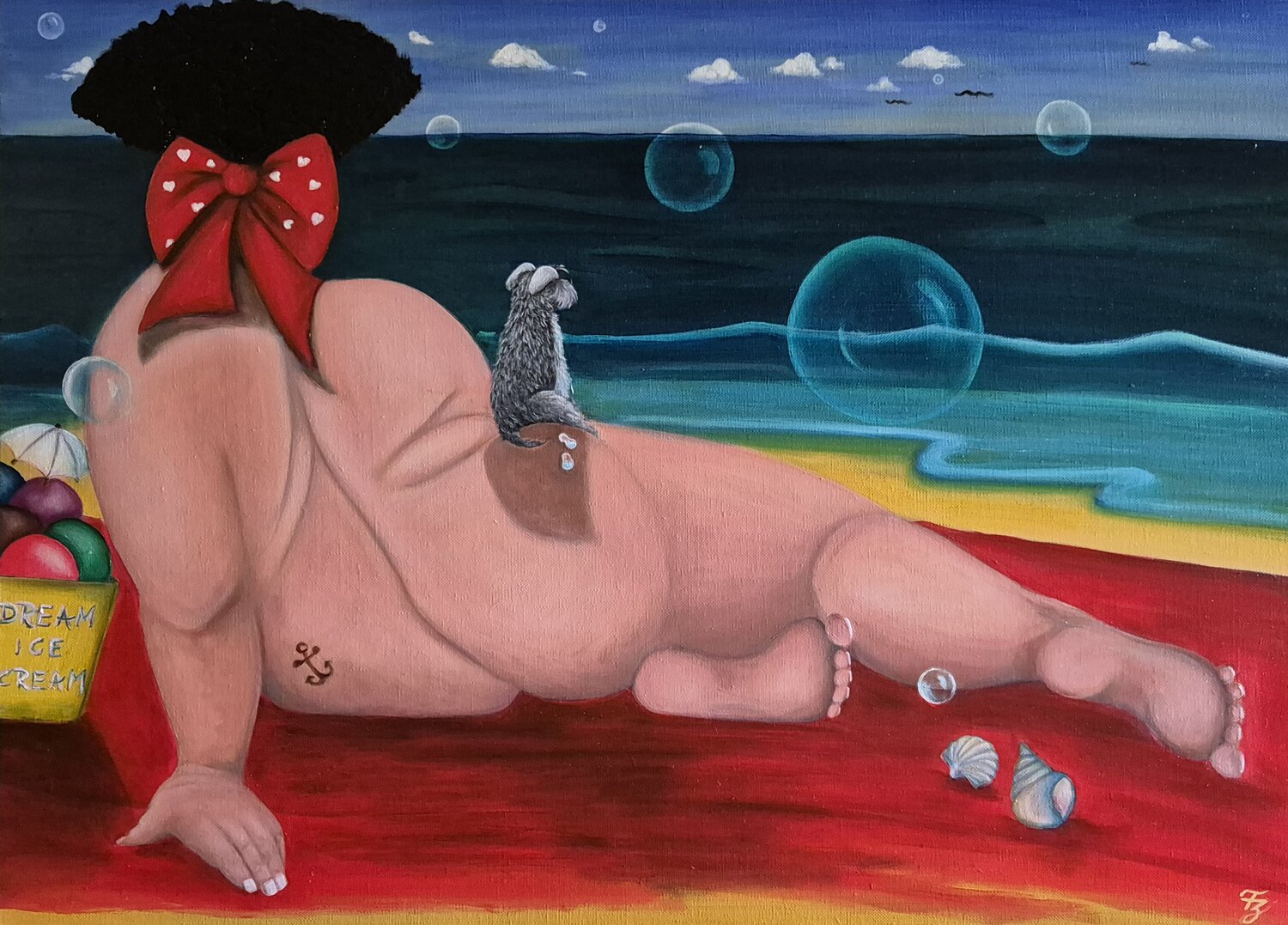 StrandGedanken a. d. R. "WeibsBild" Franca Ze Original painting for sale