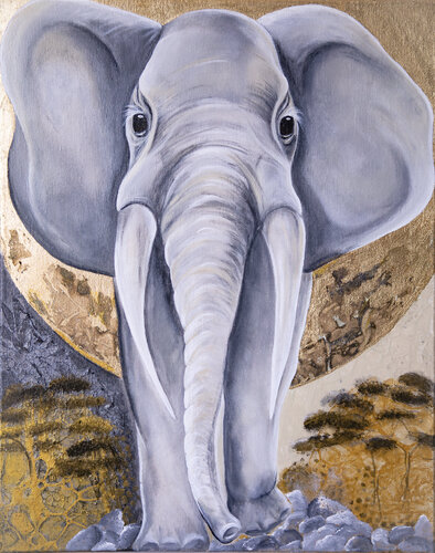 Mondwanderer by Susanne Riebe, Painting for Sale on Select