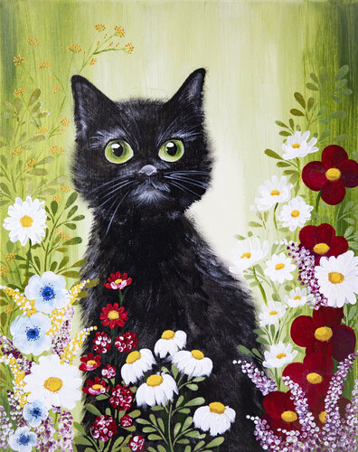 Klimts Katze by Susanne Riebe, Painting for Sale on Select
