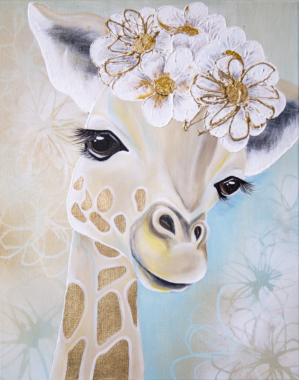 Giraffe Susanne Riebe Original painting for sale