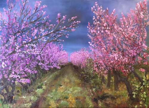 Pfirsischhain no.552 by Dagmar Wankowski, Painting for Sale on Select