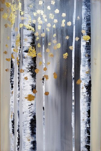 "Golden Forest " by Agnieszka Schmid, Painting for Sale on Select