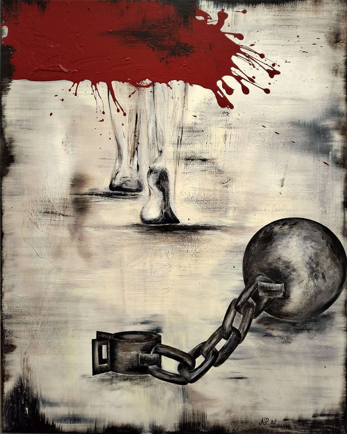 "Human" Agnieszka Schmid Original painting for sale